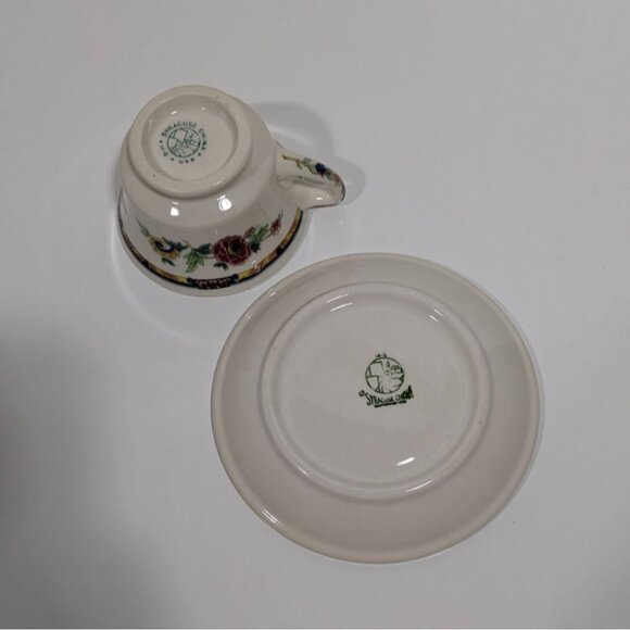 Syracuse China Dewitt Clinton Pilgrim Floral Pattern Vintage Cup Saucer Set - Picture 10 of 16